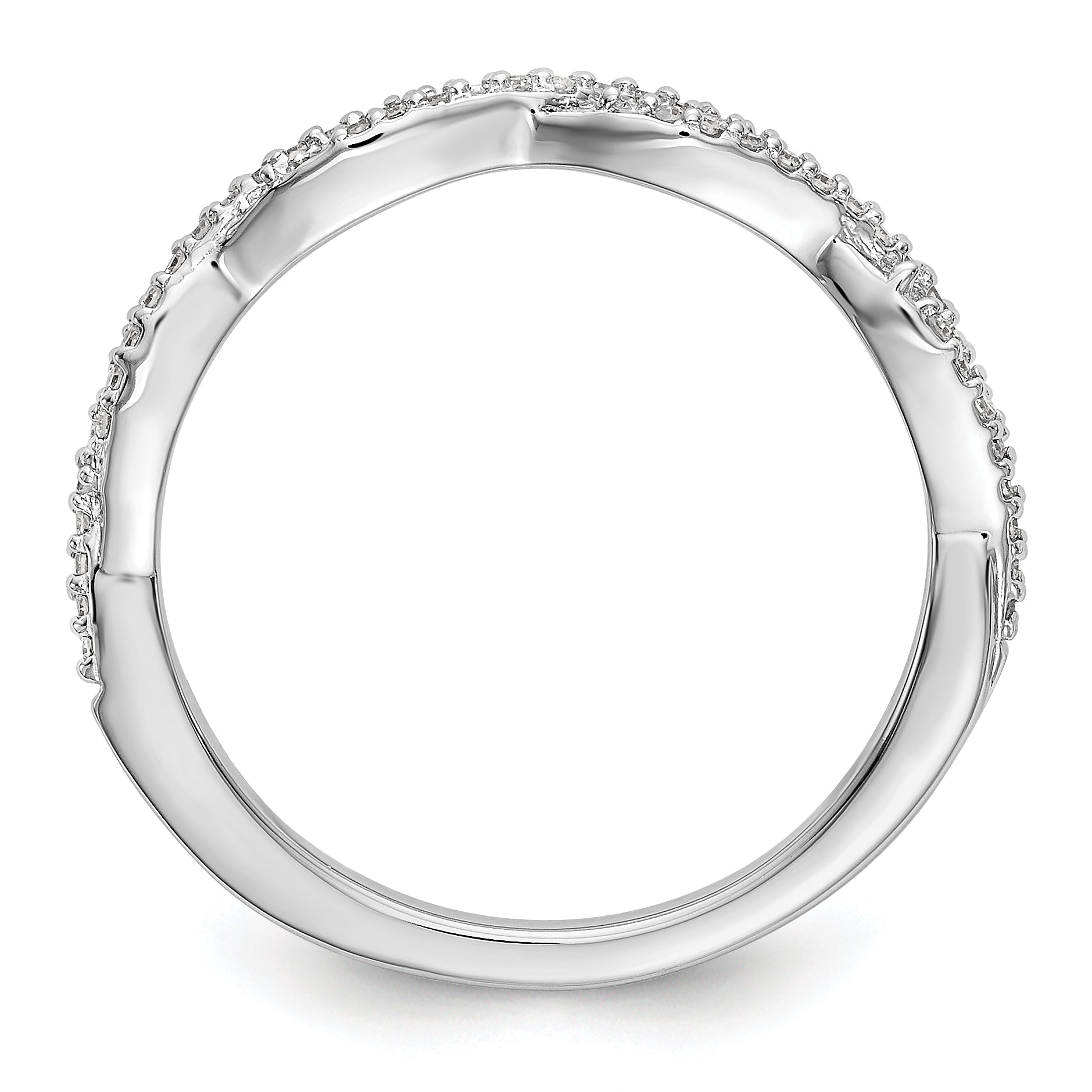 14K White Gold Diamond Band - 7