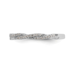 14K White Gold Diamond Band - 7