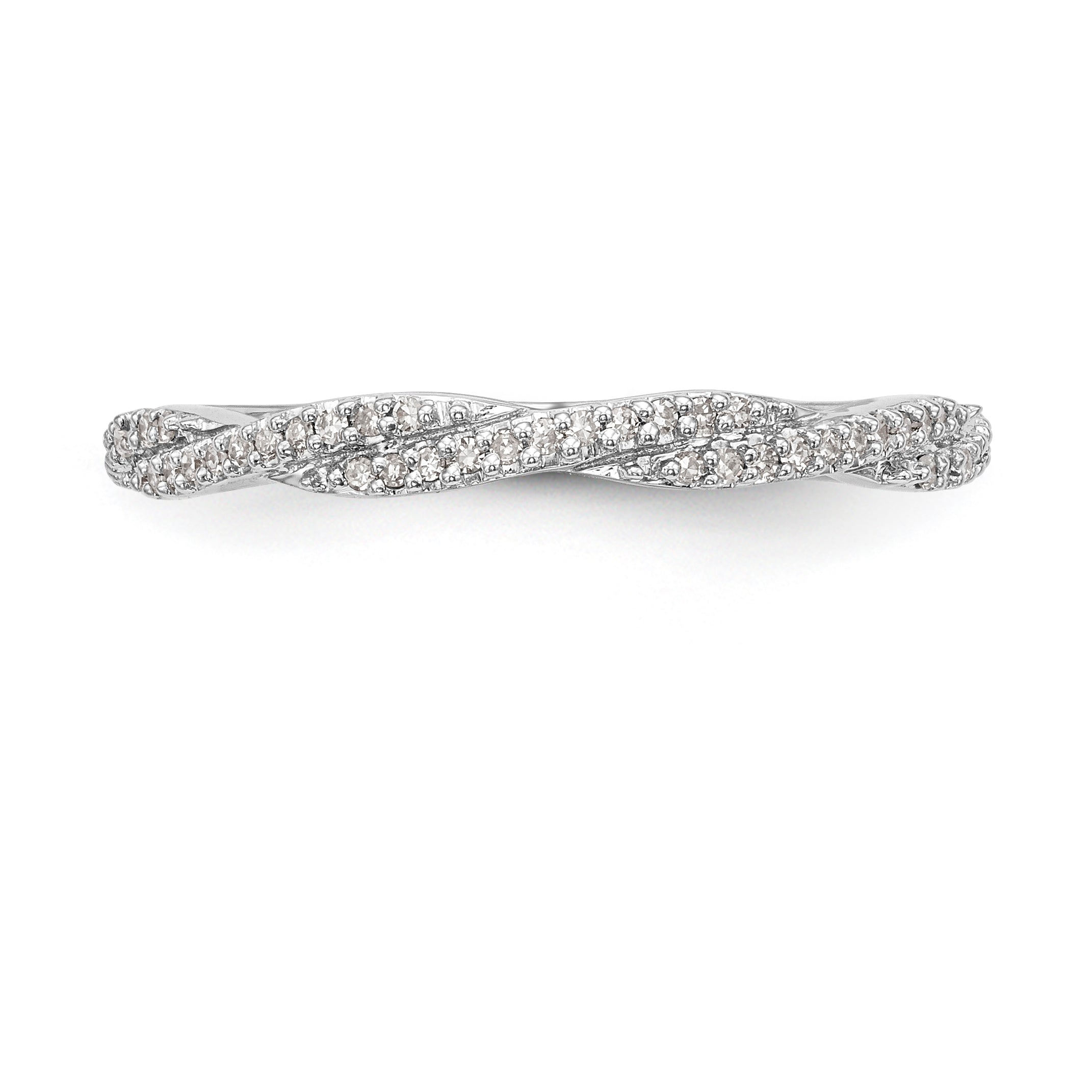 14K White Gold Diamond Band - 7