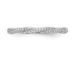 14K White Gold Diamond Band - 7