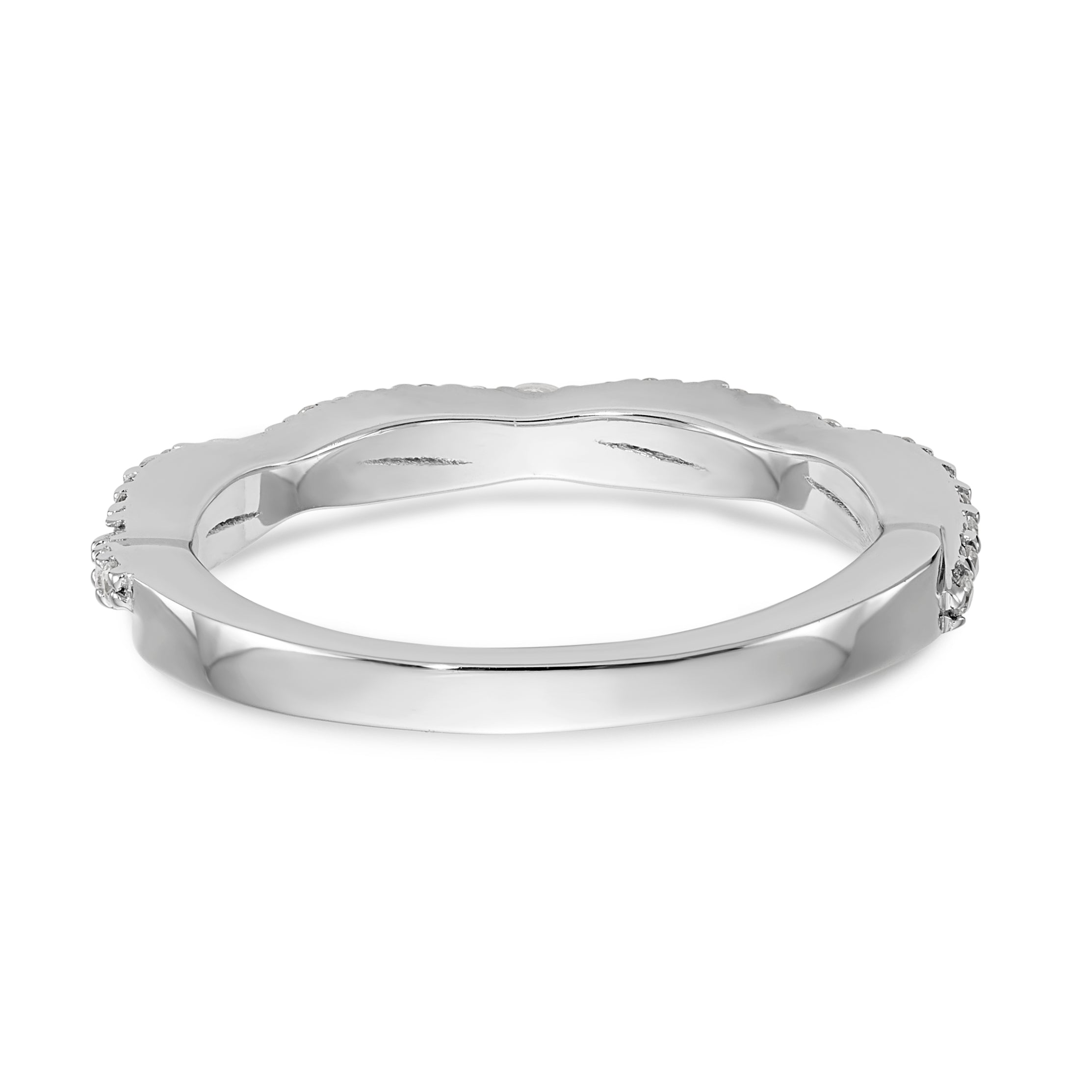 14K White Gold Diamond Band - 7
