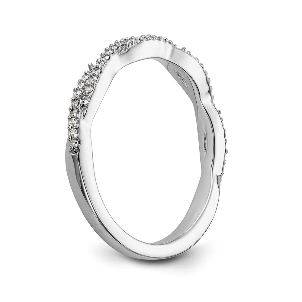 14K White Gold Diamond Band - 7