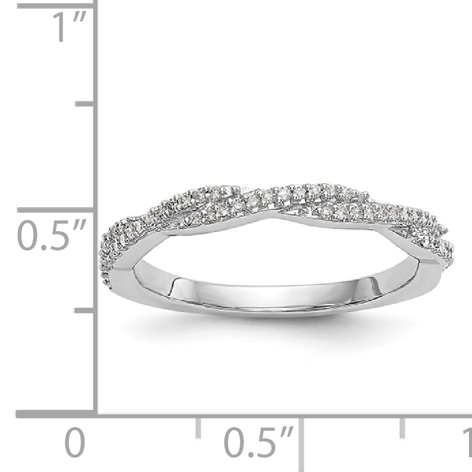 14K White Gold Diamond Band