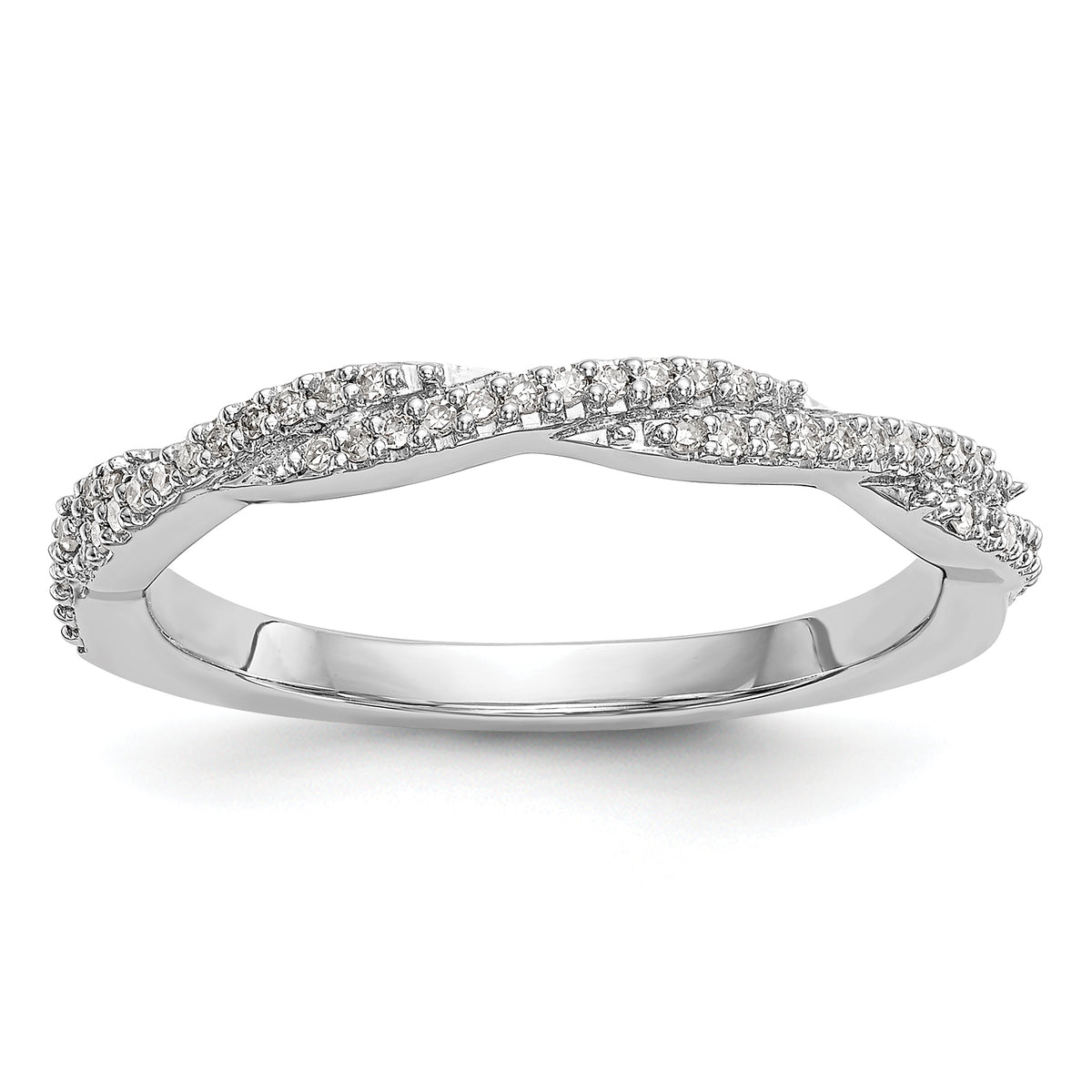 14K White Gold Diamond Band - 7