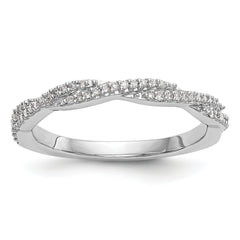 14K White Gold Diamond Band - 7