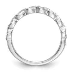 14K White Gold Diamond Band - 7