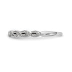 14K White Gold Twist Design 1/6 carat Complete Diamond Band