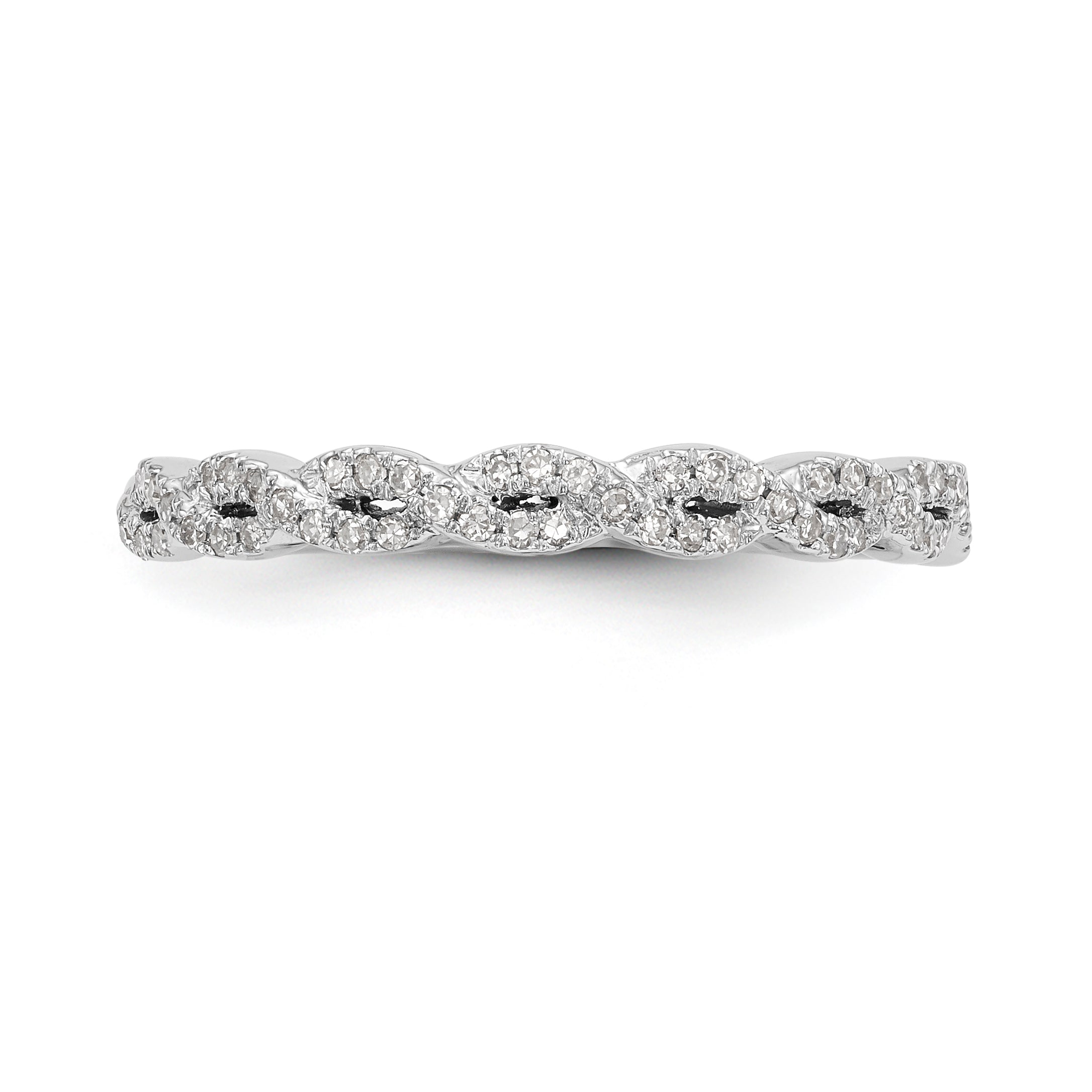 14K White Gold Diamond Band - 7