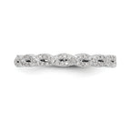 14K White Gold Twist Design 1/6 carat Complete Diamond Band