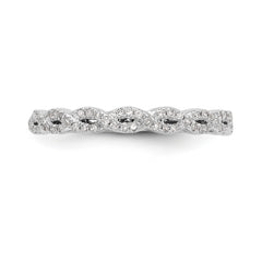 14K White Gold Diamond Band - 7