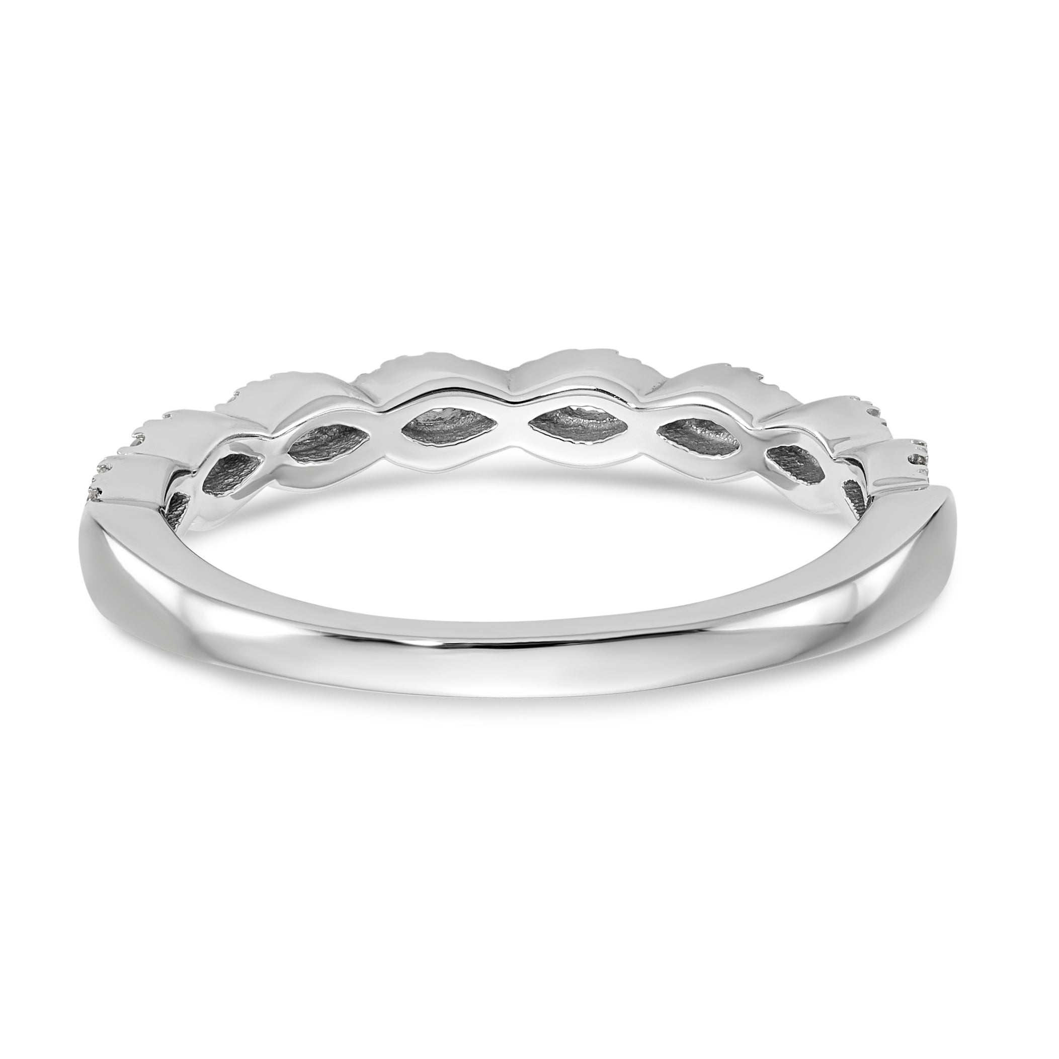 14K White Gold Diamond Band - 7