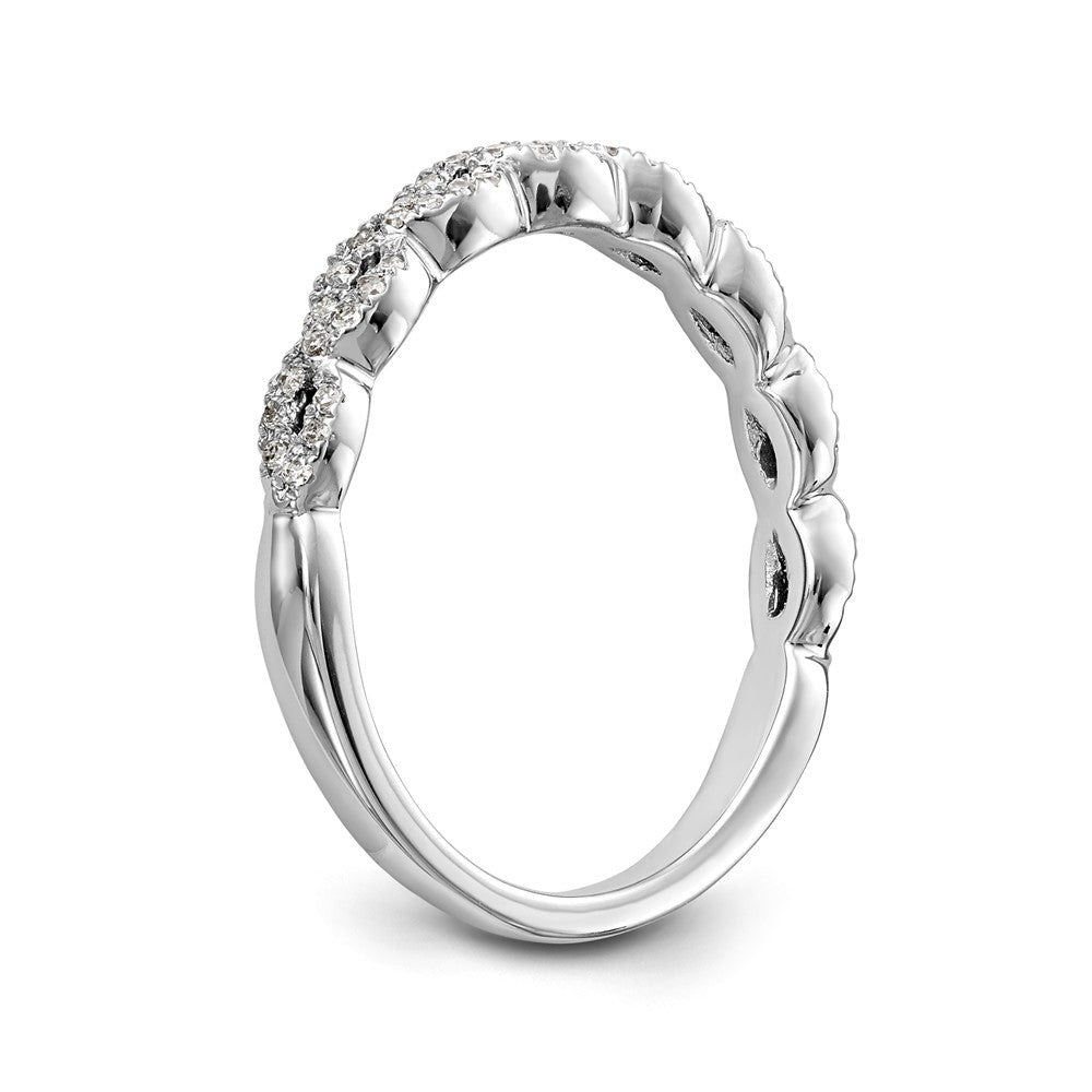 14K White Gold Diamond Band - 7