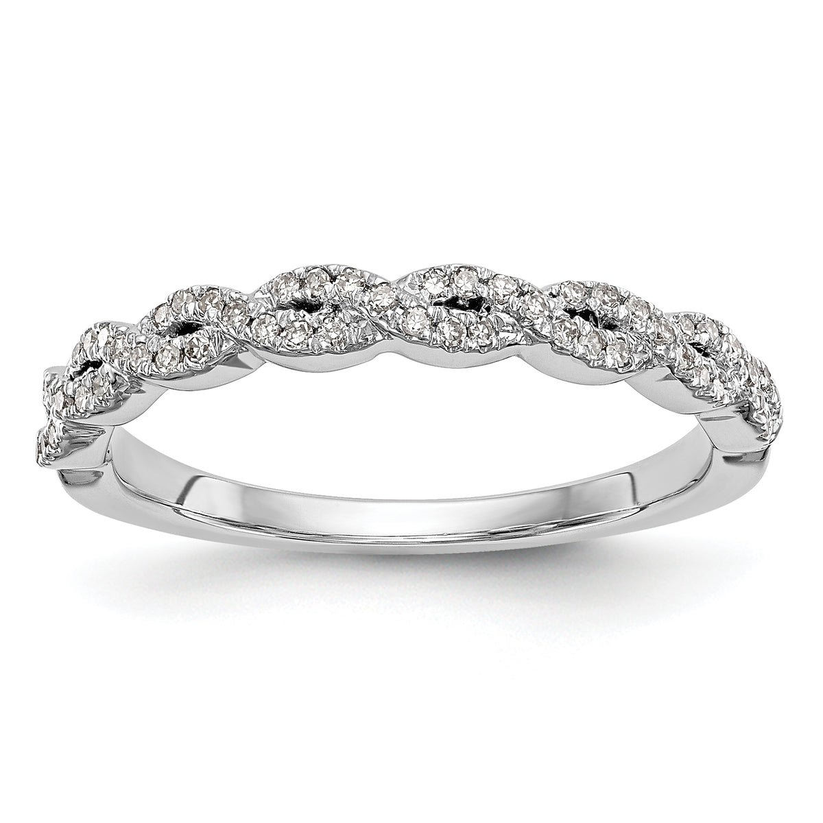 14K White Gold Diamond Band - 7