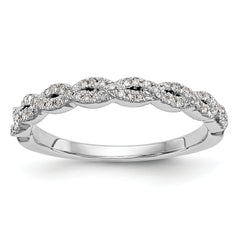 14K White Gold Diamond Band - 7