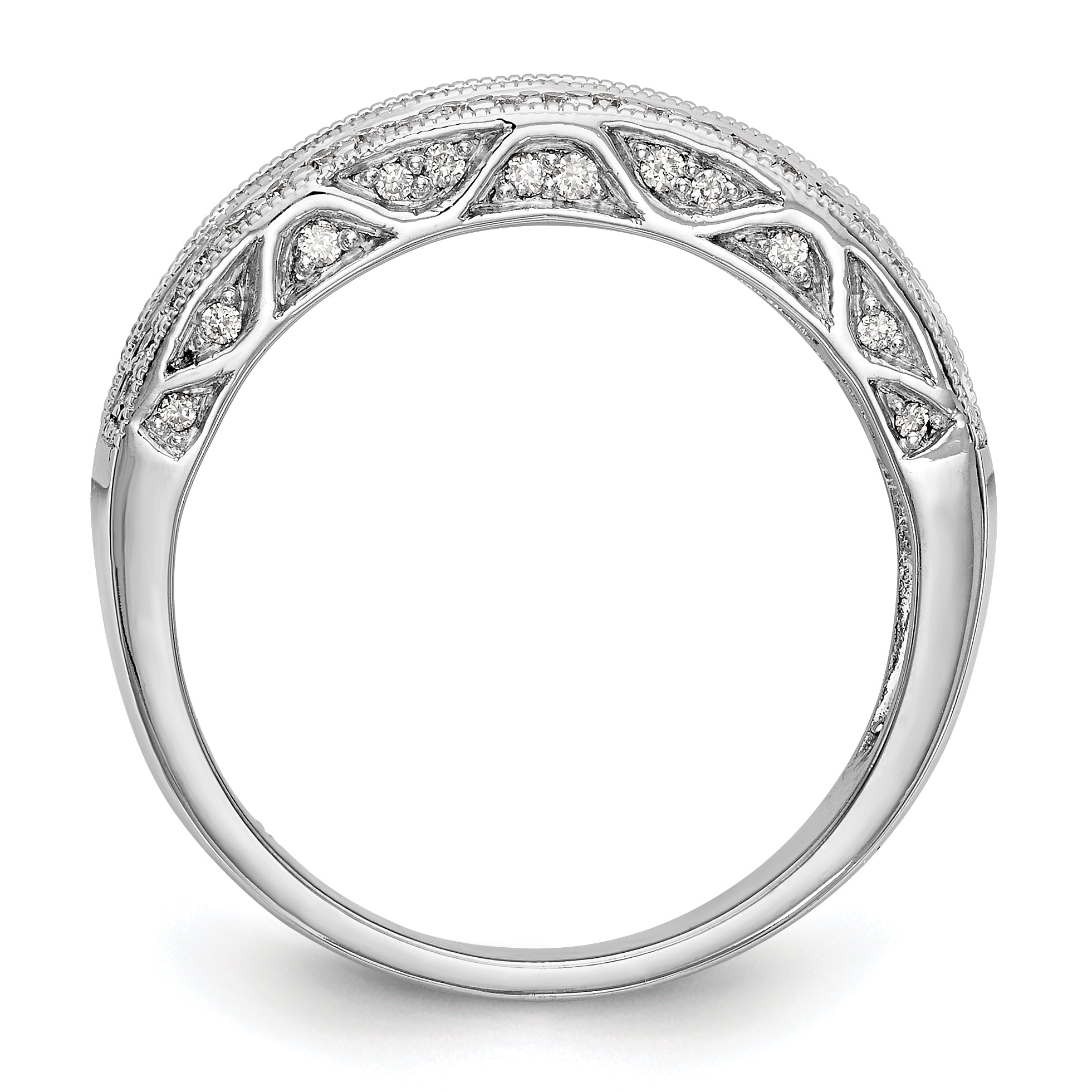 14K White Gold Diamond Band - 7