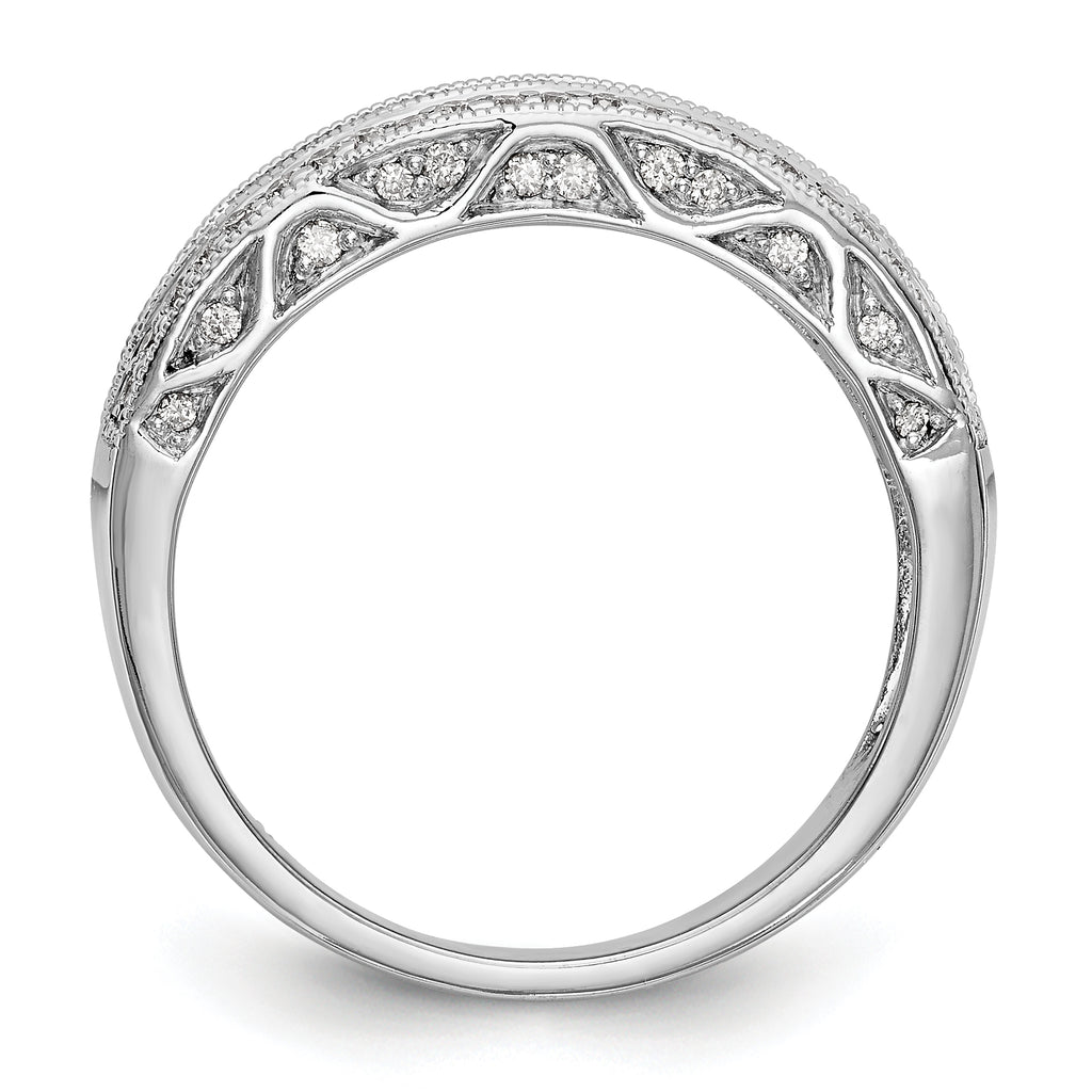 14K White Gold 3/4 carat Baguette/Round Diamond Complete Band