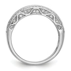 14K White Gold 3/4 carat Baguette/Round Diamond Complete Band