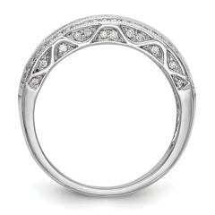 14K White Gold Diamond Band - 7
