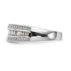 14K White Gold Diamond Band - 7