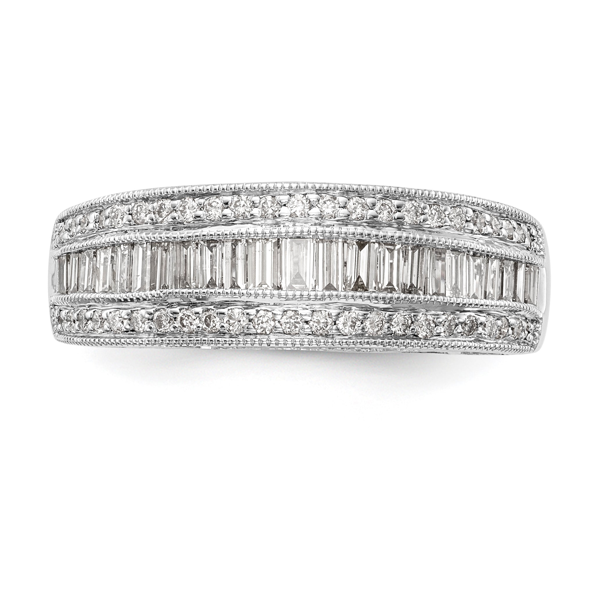 14K White Gold Diamond Band - 7