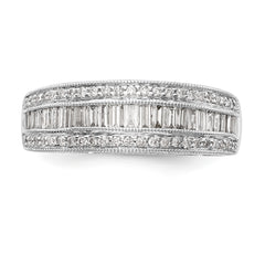 14K White Gold Diamond Band - 7