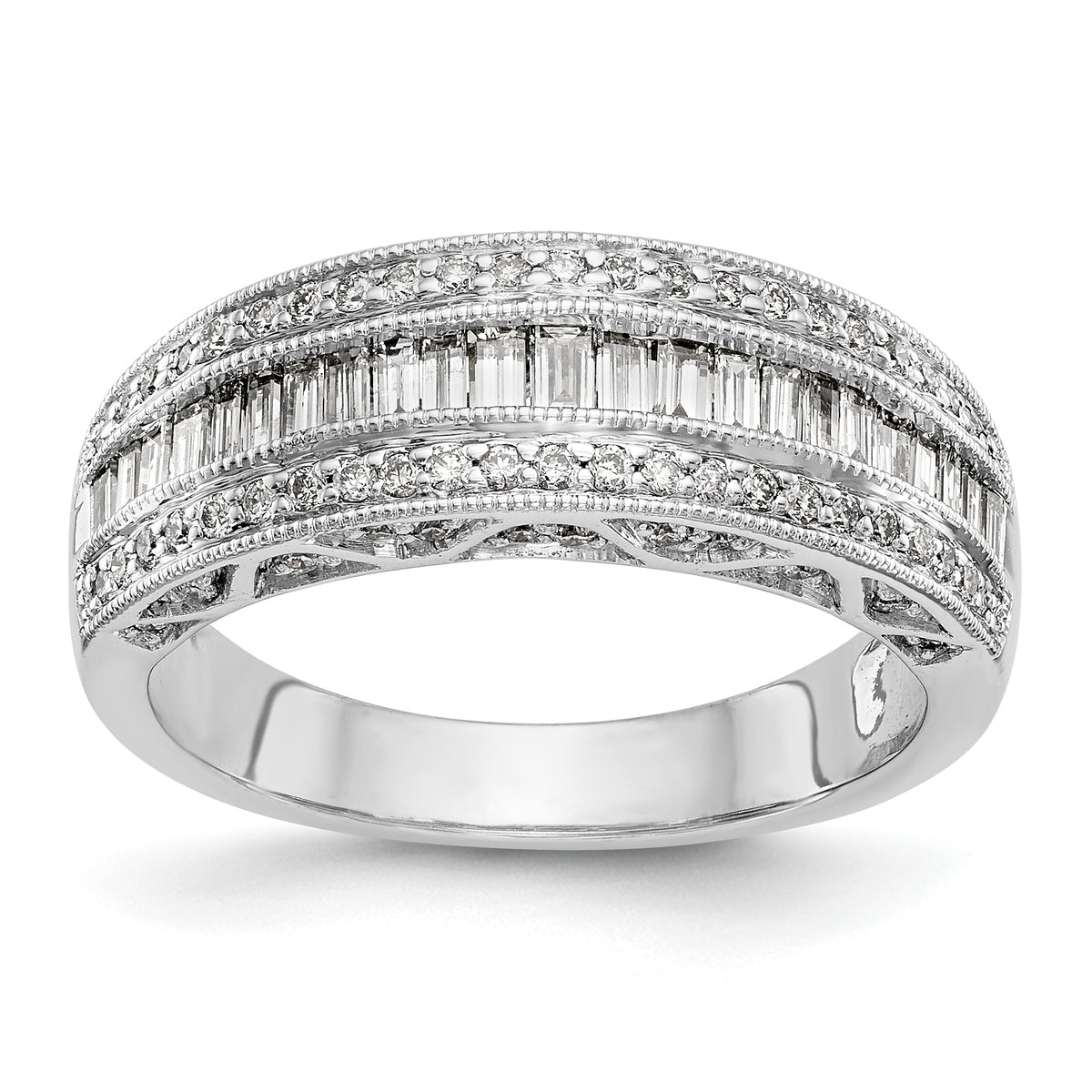 14K White Gold Diamond Band - 7