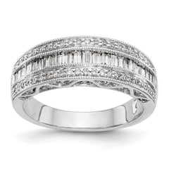 14K White Gold Diamond Band - 7