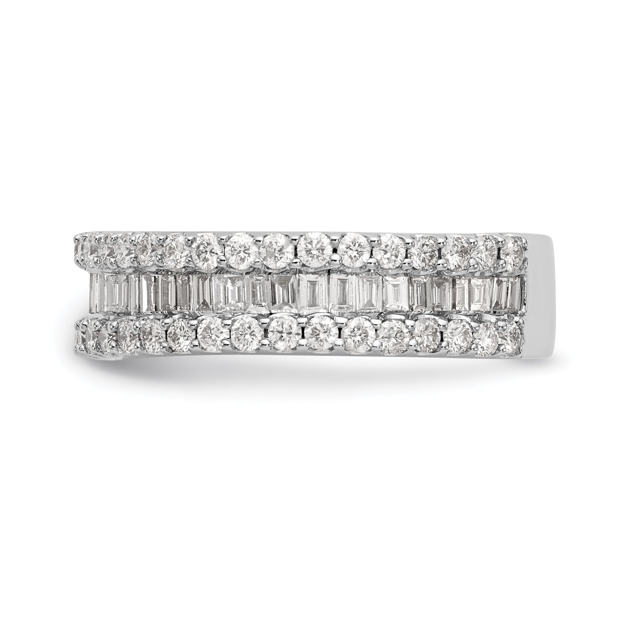 14K White Gold 1.5 carat Baguette/Round Diamond Complete Band
