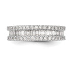 14K White Gold 1.5 carat Baguette/Round Diamond Complete Band