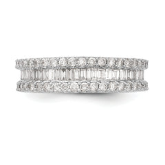 14K White Gold 1.5 carat Baguette/Round Diamond Complete Band