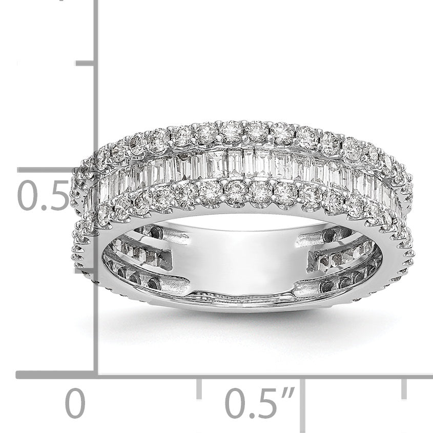 14K White Gold 1.5 carat Baguette/Round Diamond Complete Band