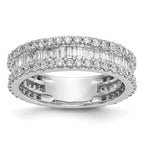 14K White Gold 1.5 carat Baguette/Round Diamond Complete Band