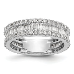 14K White Gold 1.5 carat Baguette/Round Diamond Complete Band