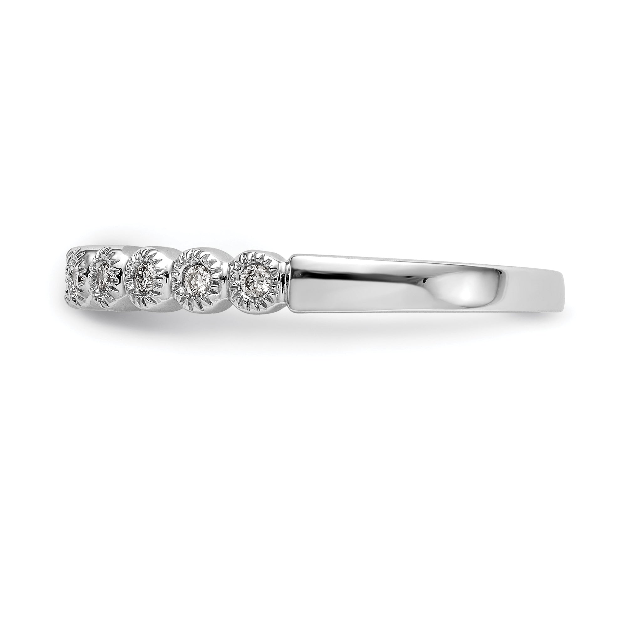 14K White Gold Bezel-set 1/10 carat Complete Diamond Band