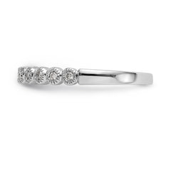 14K White Gold Bezel-set 1/10 carat Complete Diamond Band - 7