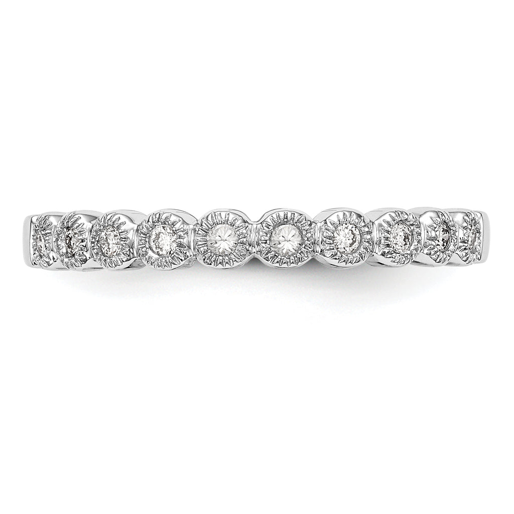 14K White Gold Bezel-set 1/10 carat Complete Diamond Band