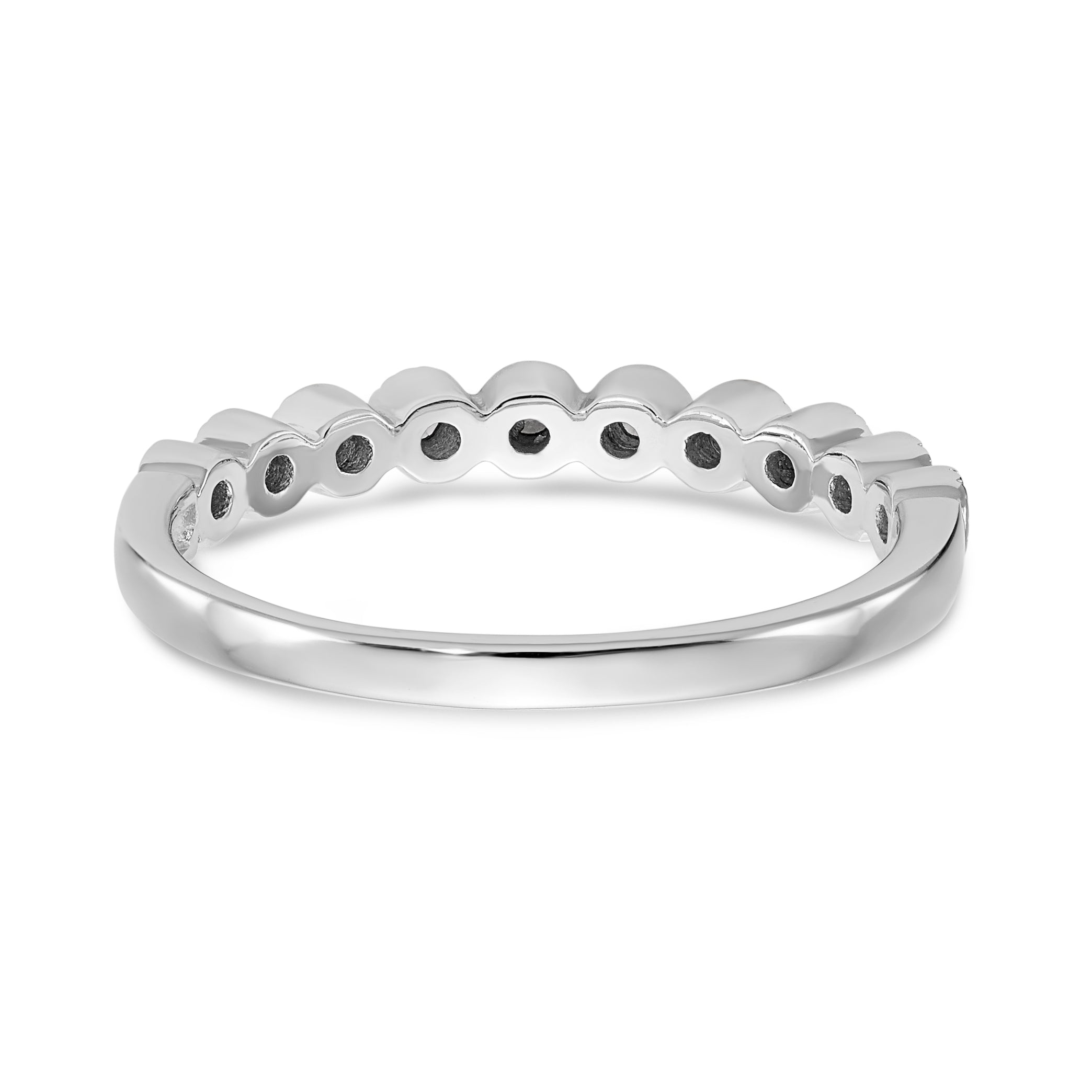 14K White Gold Bezel-set 1/10 carat Complete Diamond Band - 7
