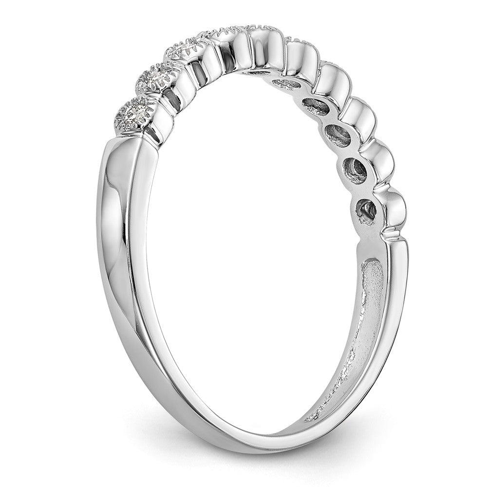 14K White Gold Bezel-set 1/10 carat Complete Diamond Band - 7