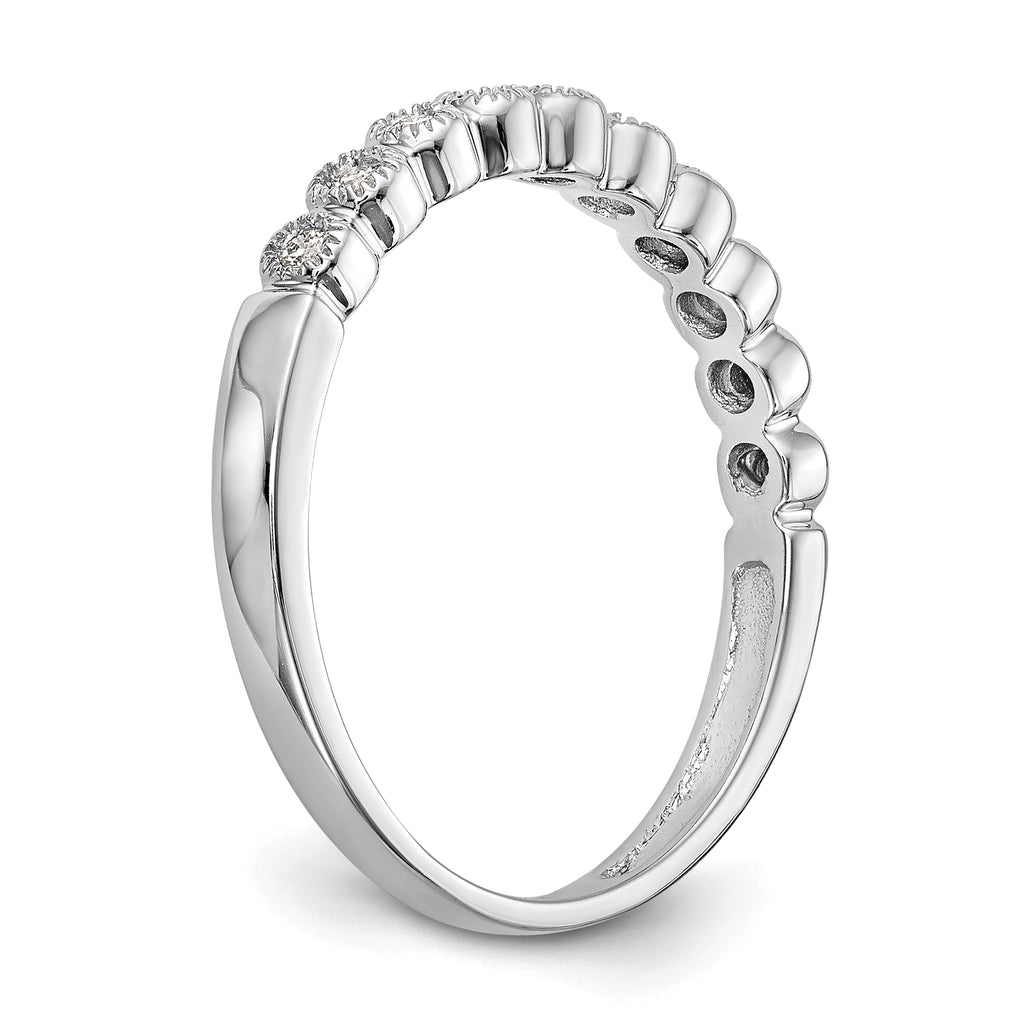 14K White Gold Bezel-set 1/10 carat Complete Diamond Band