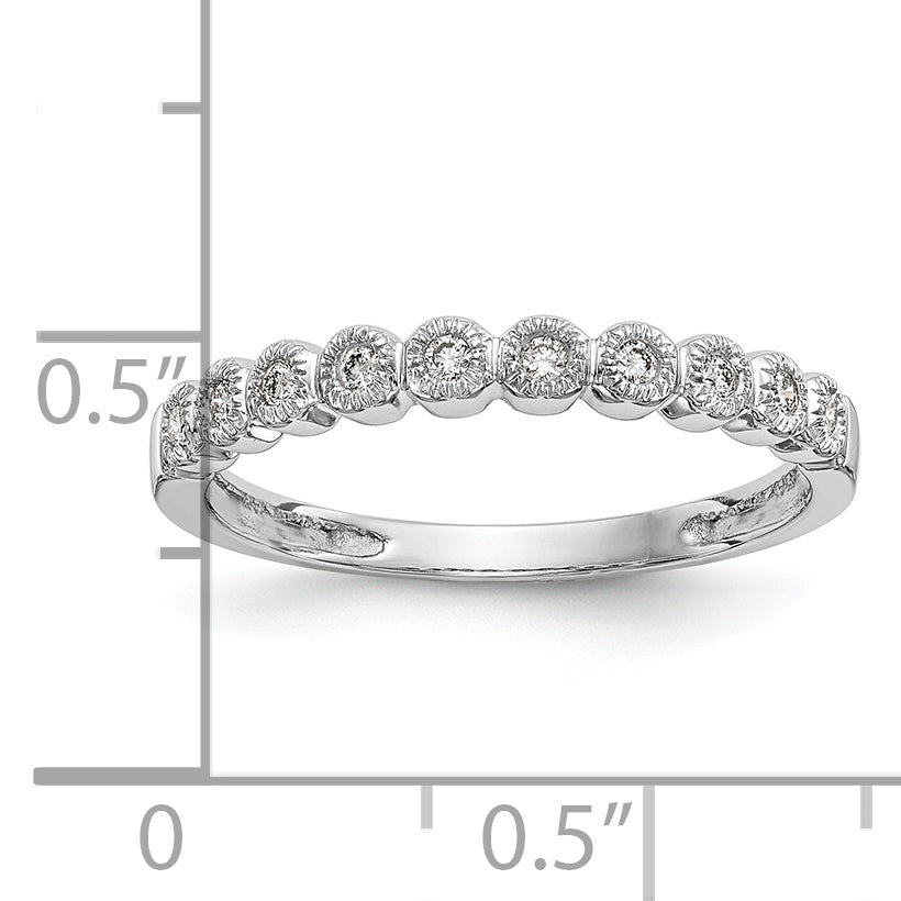 14K White Gold Bezel-set 1/10 carat Complete Diamond Band