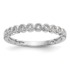 14K White Gold Bezel-set 1/10 carat Complete Diamond Band - 7