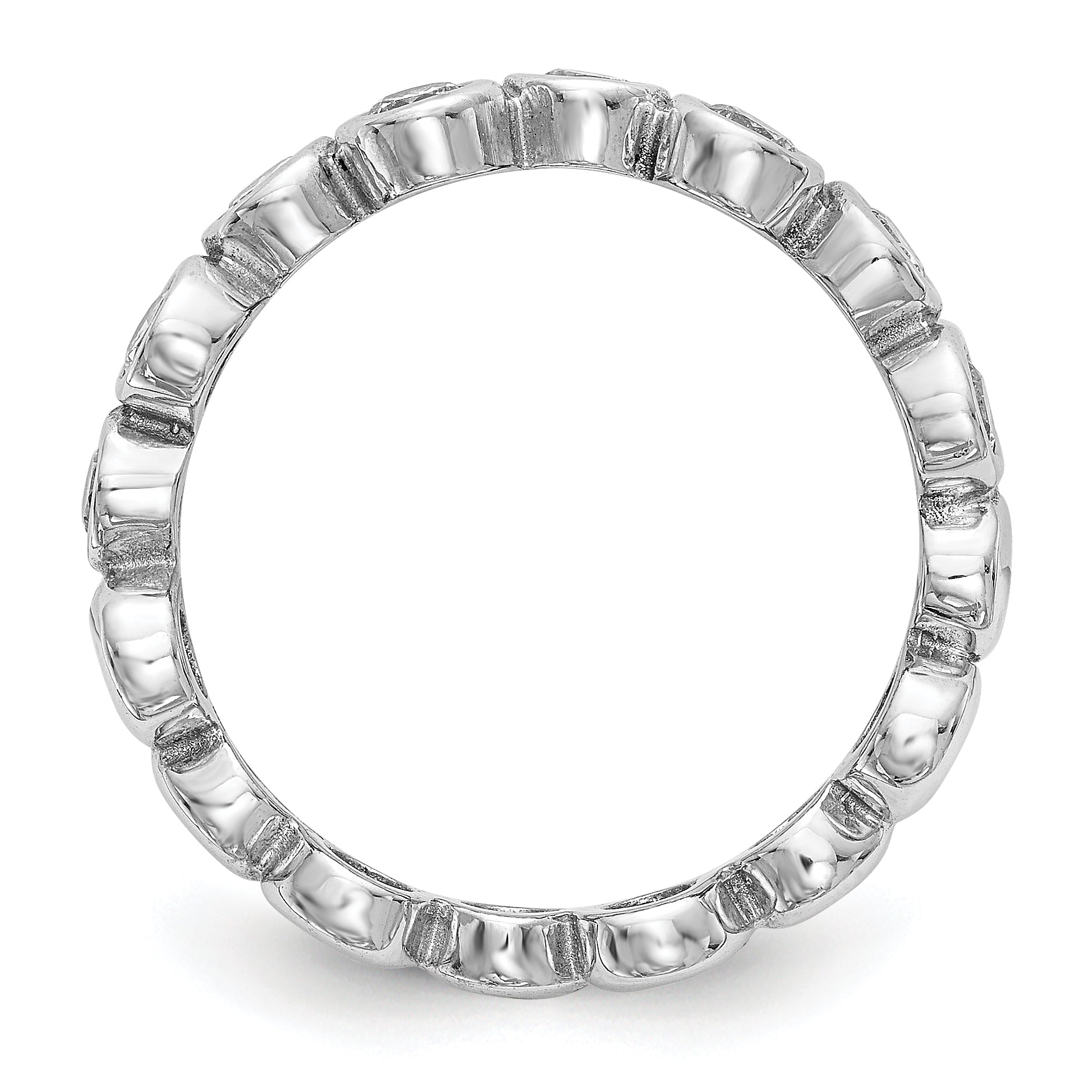 14K White Gold Diamond Band - 7