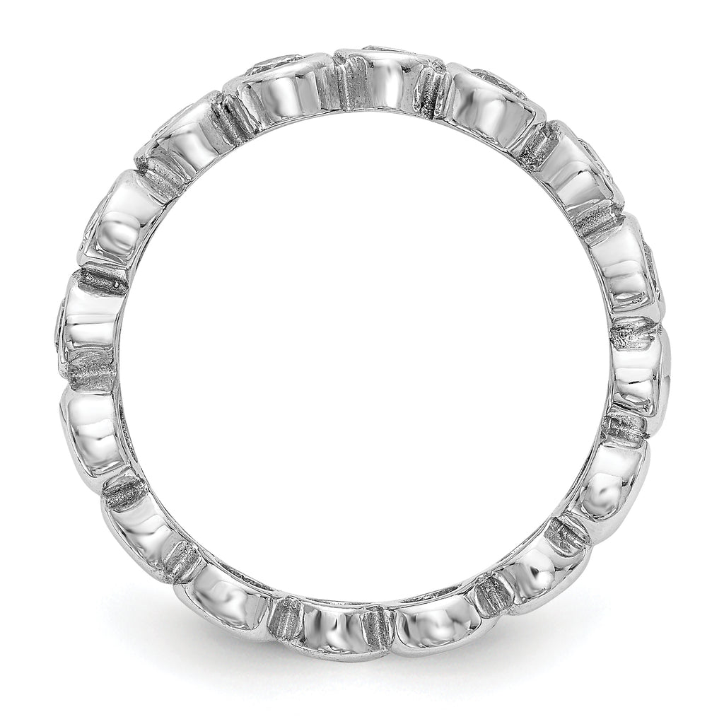 14K White Gold Diamond Band