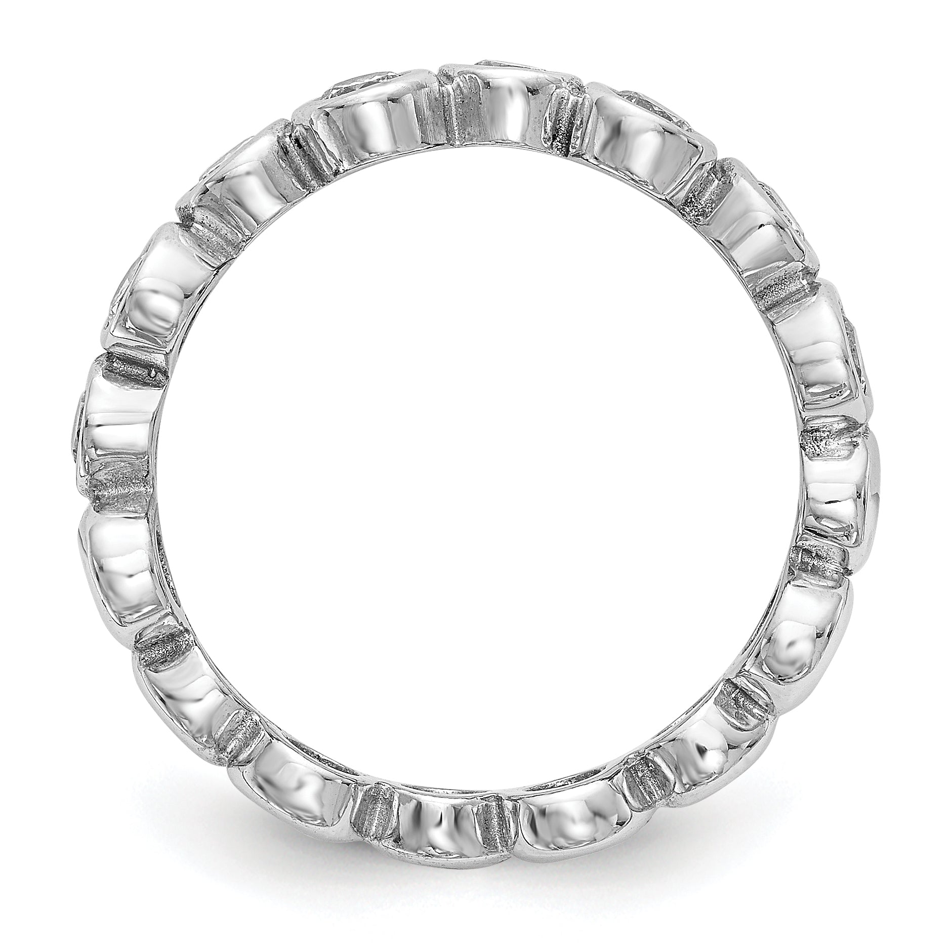 14K White Gold Diamond Band