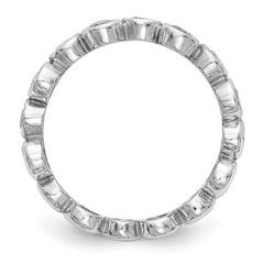 14K White Gold Diamond Band - 7