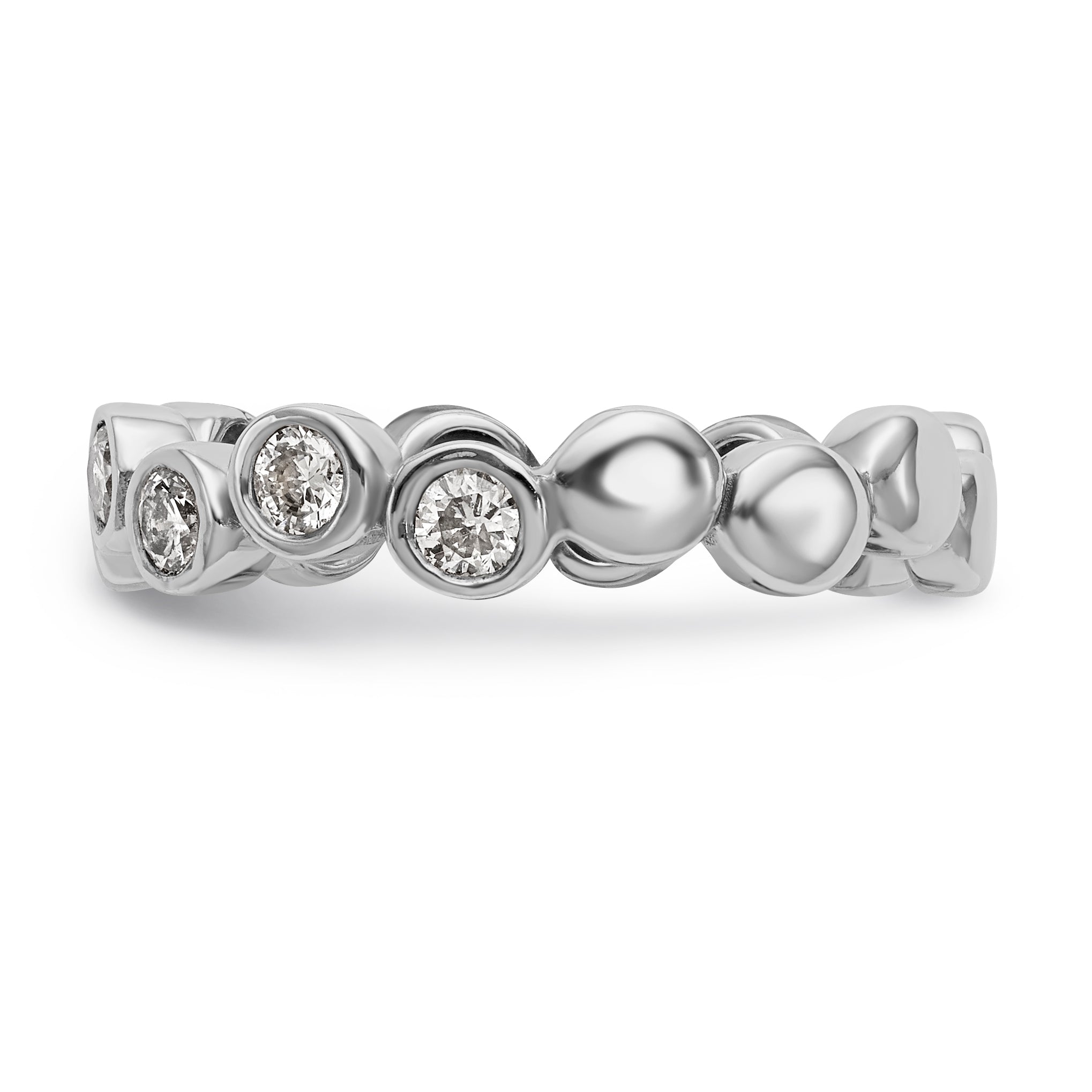 14K White Gold Diamond Band - 7