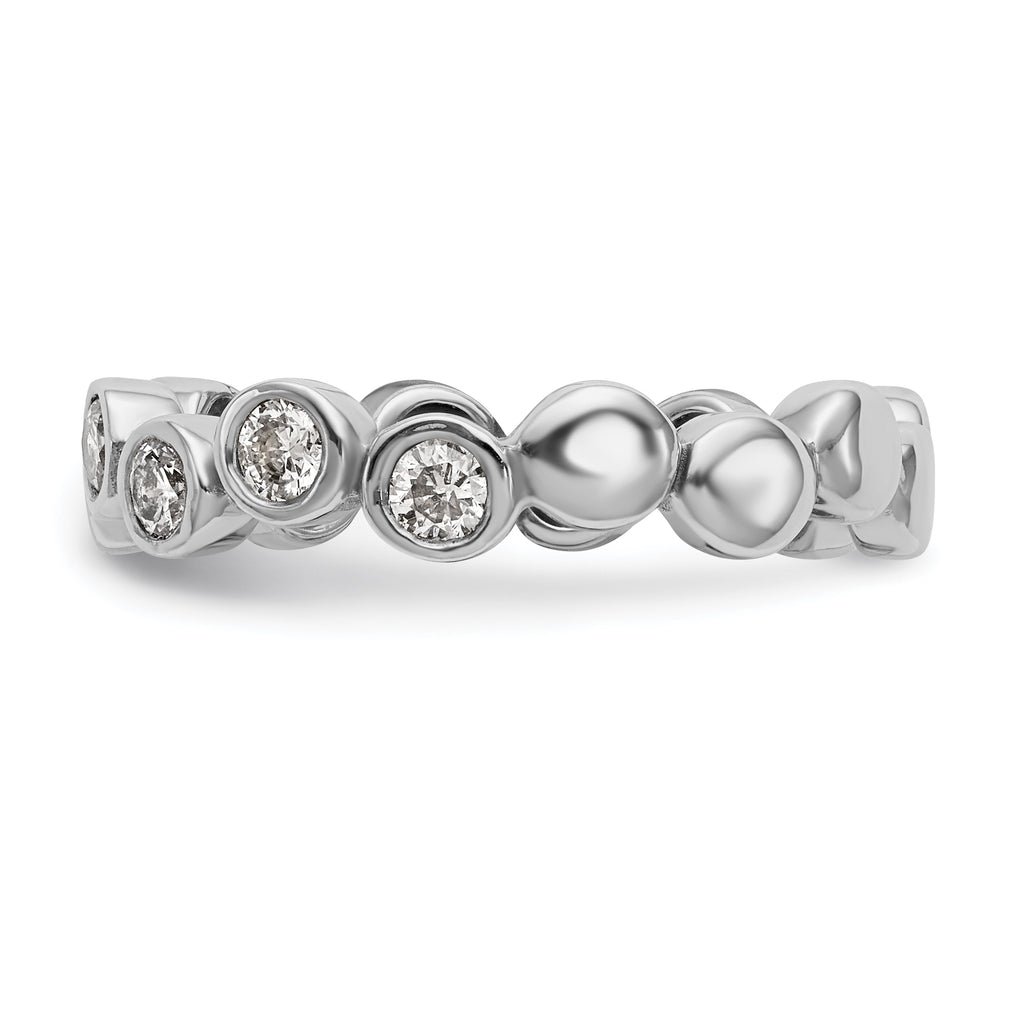 14K White Gold Diamond Band