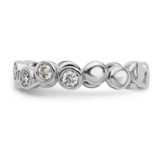 14K White Gold Diamond Band - 7