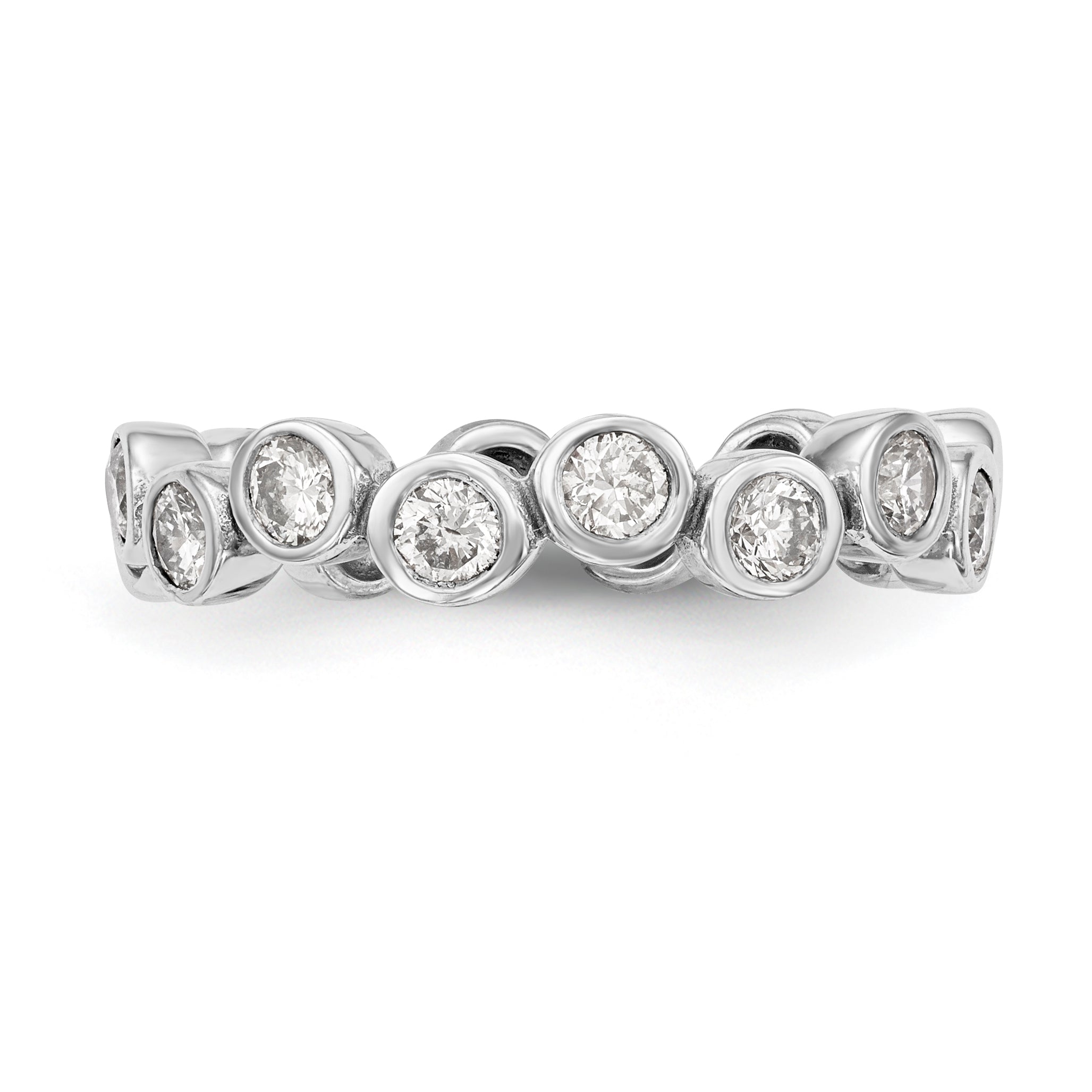 14K White Gold Diamond Band - 7