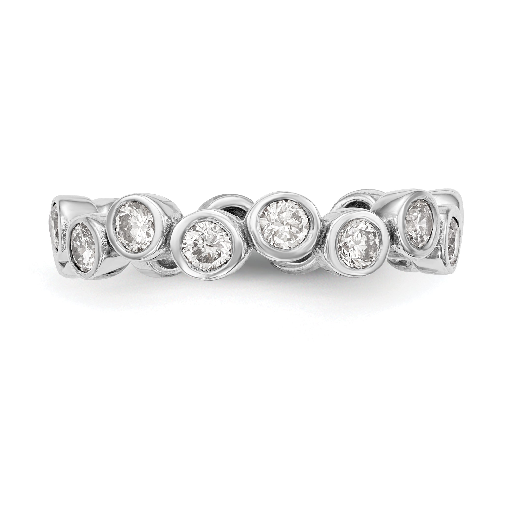 14K White Gold Diamond Band